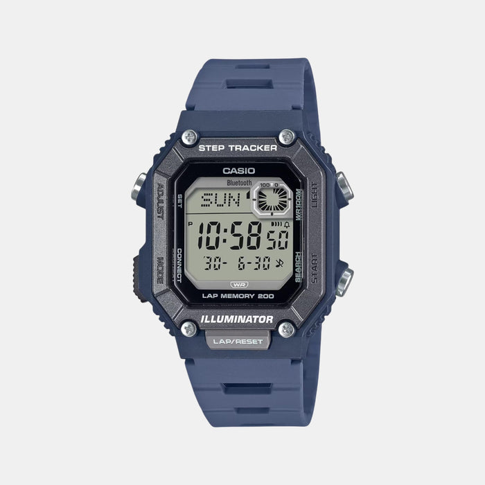 Youth Men Quartz Blue Dial Digital Resin Watch D353