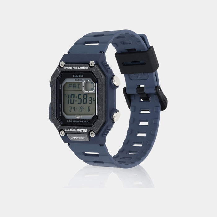 Youth Men Quartz Blue Dial Digital Resin Watch D353