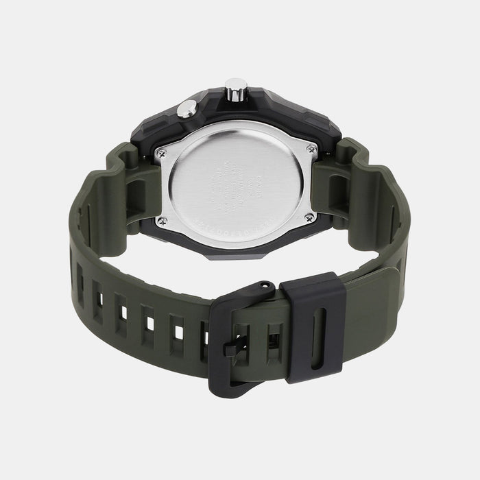 Youth Men Quartz Green Dial Analog Resin Watch D357
