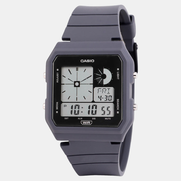 Youth Men Quartz Grey Dial Digital Resin Watch D314