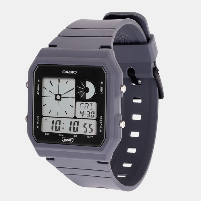 Youth Men Quartz Grey Dial Digital Resin Watch D314