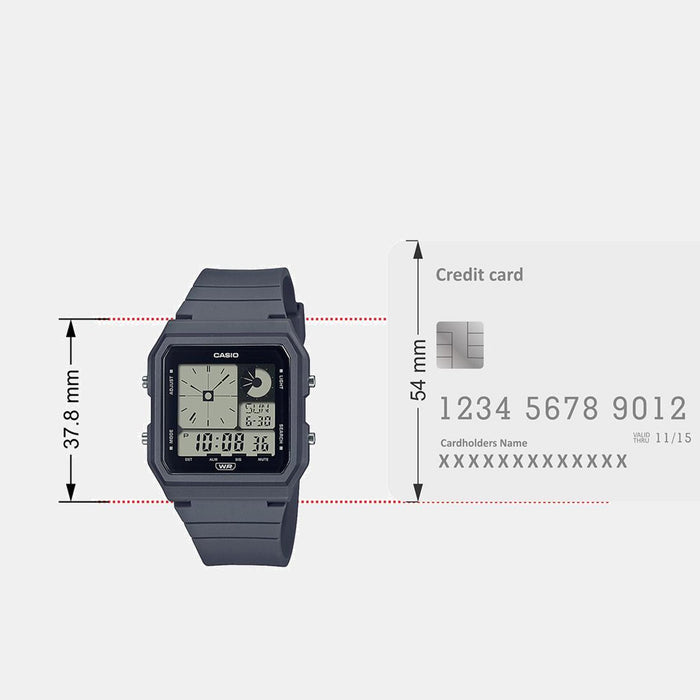 Youth Men Quartz Grey Dial Digital Resin Watch D314