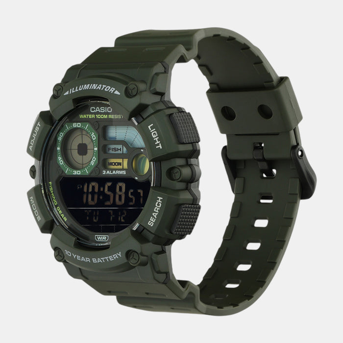 Youth Men Quartz Grey Dial Digital Resin Watch D350