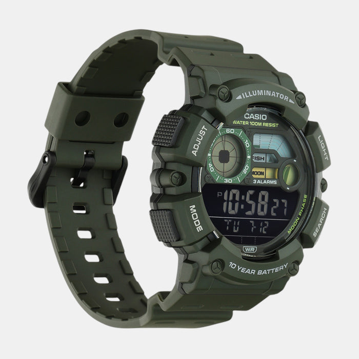 Youth Men Quartz Grey Dial Digital Resin Watch D350