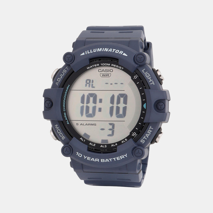 Youth Men Quartz Navy Dial Digital Resin Watch D319