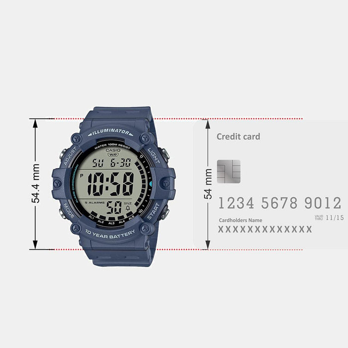 Youth Men Quartz Navy Dial Digital Resin Watch D319
