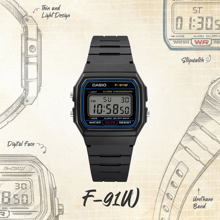Youth Unisex Quartz Black Dial Digital Resin Watch D002