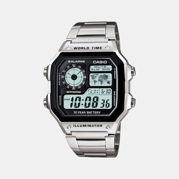 Youth Unisex Quartz Black Dial Digital Stainless Steel Watch D099