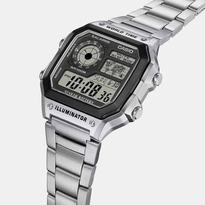 Youth Unisex Quartz Black Dial Digital Stainless Steel Watch D099