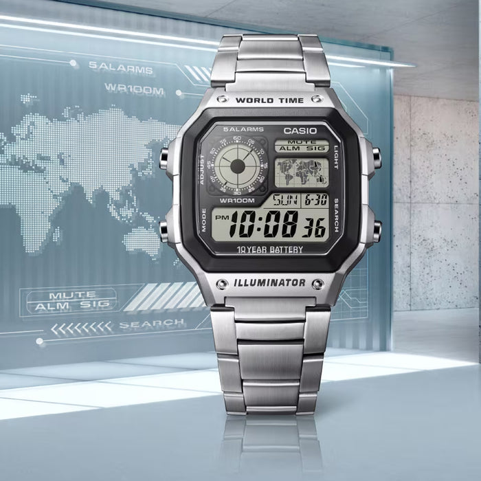 Youth Unisex Quartz Black Dial Digital Stainless Steel Watch D099