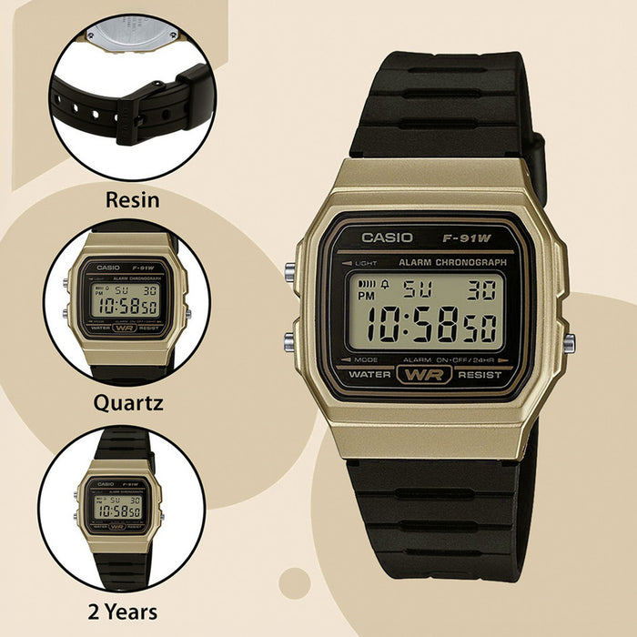 Youth Unisex Quartz Gold Dial Digital Resin Watch D142