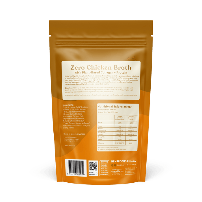Zero Chicken Broth - 252g - Hemp Foods Australia